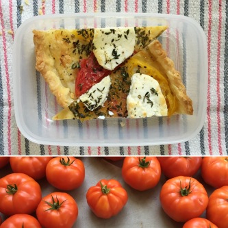 Tomato tart with homemade crust and heirloom tomatoe