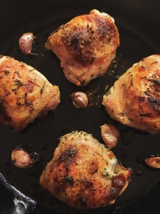 Buttermilk roast chicken in cast iron skillet recipe by Nigella Lawson